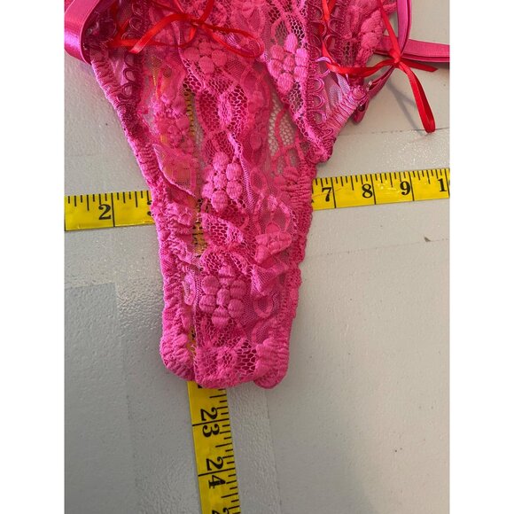 Shirley or Hollywood Lace Pink Teddy Garter Straps Small - Picture 6 of 8